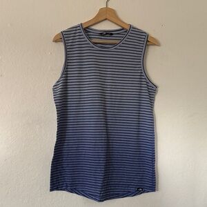 The North Face Blue Striped Tank in Blues and Black Sz L